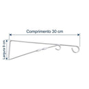 Mão Francesa P Vaso Branca 30 Cm Suporte De Metal