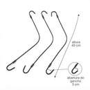 Kit 3 Cabos Extensor Ganchos Preto Suporte Vasos Pequen 60cm