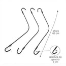 Kit 3 Cabos Extensor Ganchos Preto Suporte Vasos Pequen 60cm