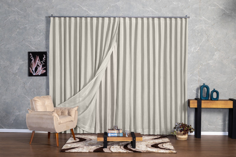 Cortina Jacquard 4,00x2,70 Para Varão