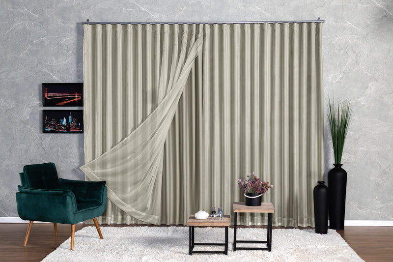 Cortina Jacquard  6,00x2,50 Para Trilho Suíço