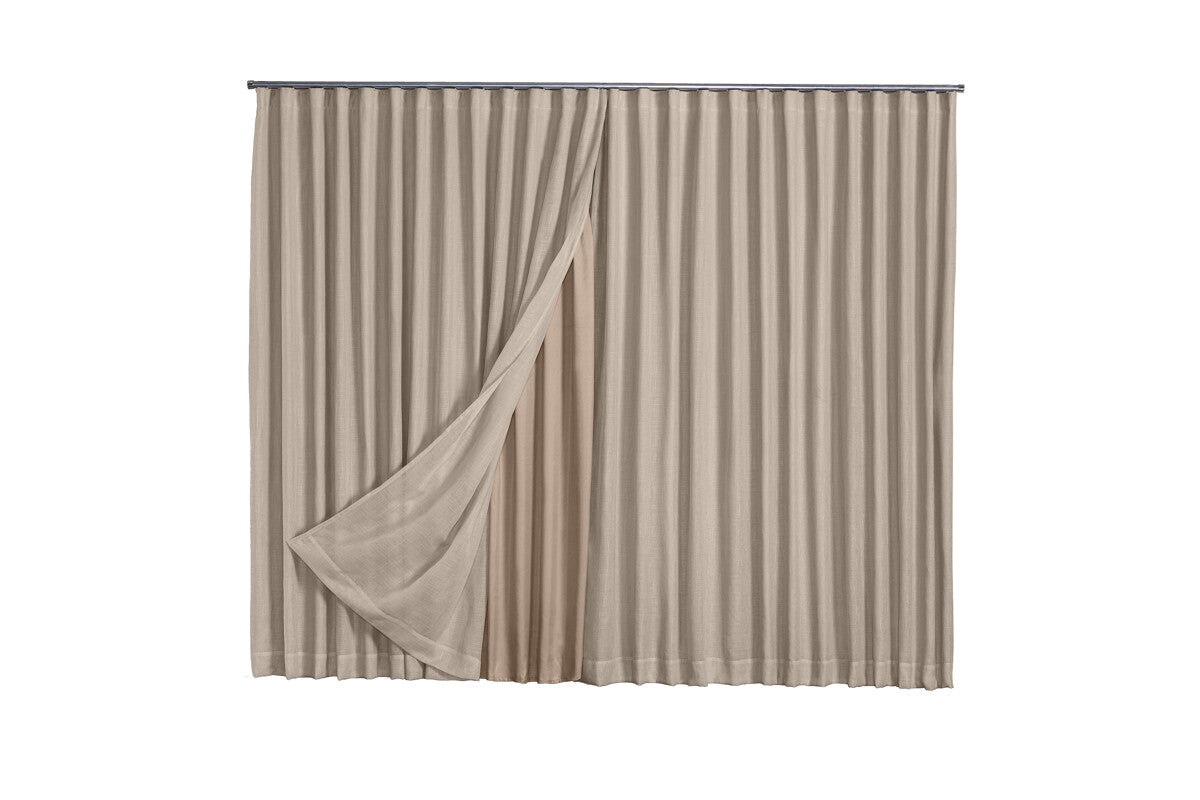 Cortina Microfibra Com Linho 2,80x2,50 Para Varão Simples