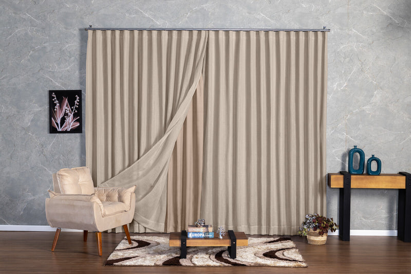 Cortina Jacquard  5,00x2,50 Para Trilho Suíço