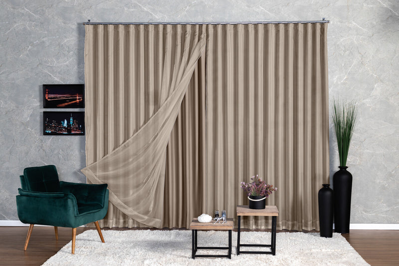 Cortina Jacquard  6,00x2,50 Para Trilho Suíço