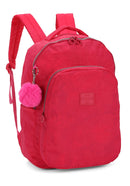 Mochila De Costas Escolar Pink Up4you Com Chaveiro Pompom