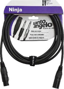 Cabo Para Microf. Ninja Lw 0,20 Mm Xlr M/ Xlr F Ninja 15ft 4,57m Preto