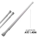 Tubo Barra Extensível Ajustável Cortina Box De Banheiro 0,90 a 1,40