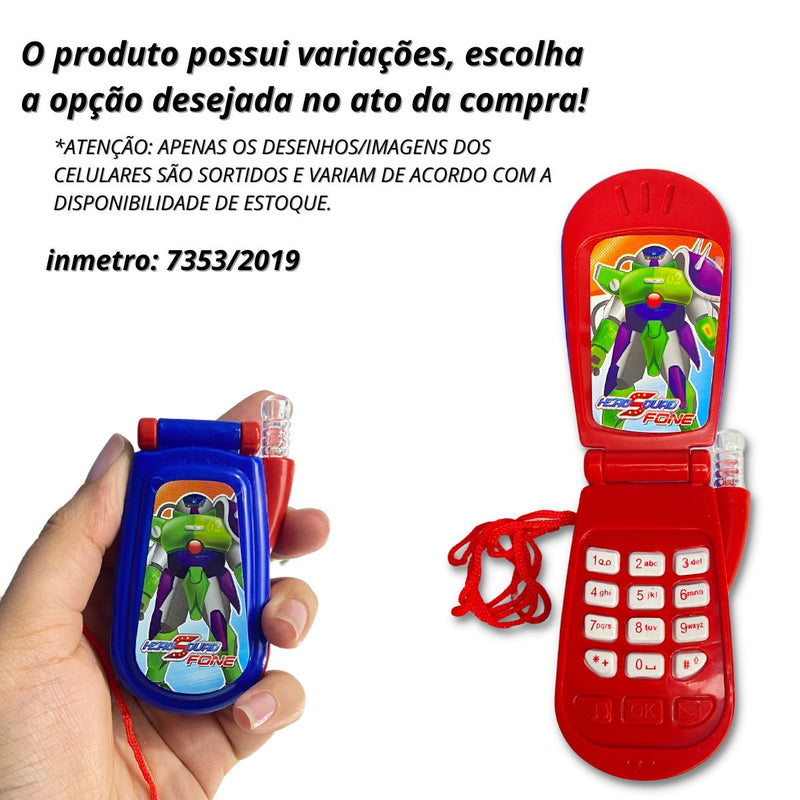 Kit 10 Celular De Brinquedo Com Som E Luz Telefone Infantil