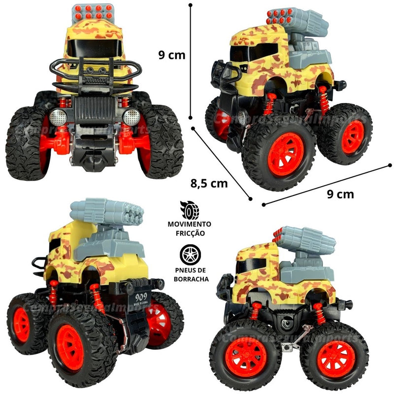 Caminhão De Brinquedo Militar Rodas A Fricção Emborrachadas