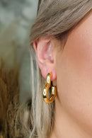Brinco Argola De Coração Grossa Banhado Em Ouro 18k Cor:dourado
