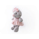 Pelúcia Lu Ratinha Antialérgica Cinza Com Vestido Rosa 34cm