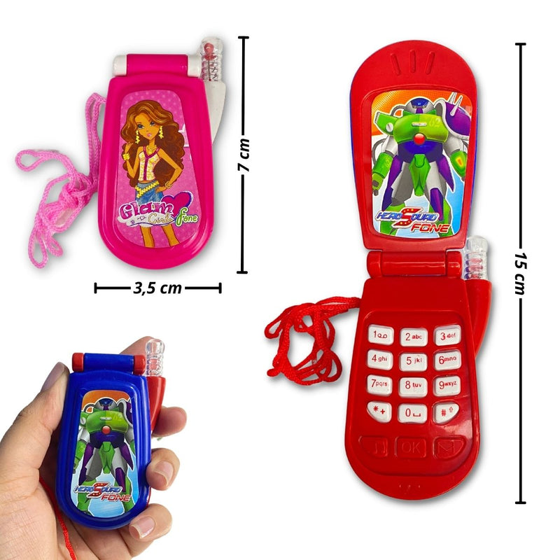 Kit 10 Celular De Brinquedo Com Som E Luz Telefone Infantil