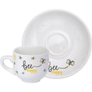 Xícara Para Café Com Pires De Porcelana Honey 90 Ml – Conjunto Com 12 Peças
