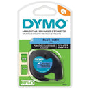 Fita Para Rotulador Eletrônico 12mm X 4m Poliéster Preto/azul
