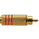 Conector Linha Rca Macho Metal Gold Vermelho Storm  10 Unidades