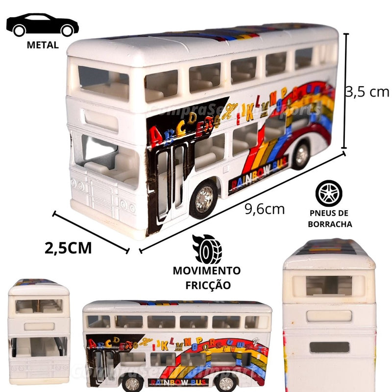 Miniatura ônibus Ferro Rodas De Borracha Fricção