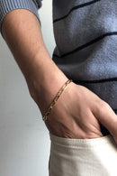 Pulseira Corrente Chapada Banhado Em Ouro 18k Masculina Cor:dourado