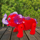 Elefante De Brinquedo Com Som E Luz Musical Anda Led Animal