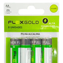 Pilha Aa Alcalina Cartela Com 8 Unidades Flex