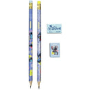 Kit Escolar Stitch Com 2 Lápis, Borracha E Apontador – Molin Com 4 Produtos