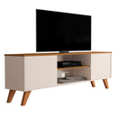 Rack Retro Para Tv Sala Estar 2 Portas Off White Cedro