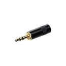 PLUG P2 STÉREO PLÁSTICO PRETO GOLD - PC / 10