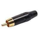 Conector Linha Rca Macho Preto Metal Storm 10 Unidades