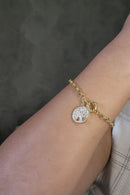 Pulseira Dourada Com Pingente árvore Da Vida Banhado Em Ouro 18k Cor:dourado
