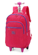 Mochila De Rodinhas Escolar Infantil Pink Up4you Com Pom Pom