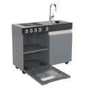Cozinha De Brinquedo Infantil Mini Cinza Preto