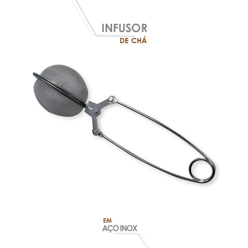 Infusor De Chá Inox Coador Peneira Ervas