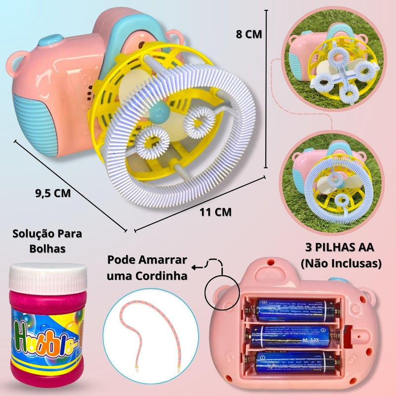 Brinquedo Lança Bolhas De Sabão Com Luz E Som Infantil