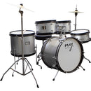 Bateria Acústica Infantil Junior 2t Prata Com Banco New York