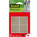 Feltro Sintético Para Móveis Leves 3m Scotch Quadrado Marrom Extra Grande Com 4 Unidades