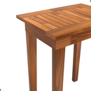 Mesa Lateral Quadrada Madeira Rústica Sala Estar Castanho