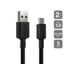 Cabo Usb A 3.0 Macho P/ Usb Tipo-c - Preto - 2 Metros - Pucap3-2