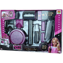 Brinquedo Brincando De Profissões Kit Salão De Beleza Vip Com 10 Peças E Secador Com Sopro De Ar