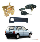 Kit Maçaneta Fechadura Botão C/ Chave Porta Mala Uno 96 A 03 - UN / 3