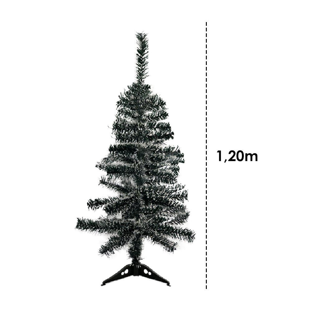 Árvore Pinheiro De Natal Luxo Verde Nevada 1,20 m 110 Galhos