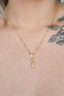 Colar Pingente Menino Com Zircônia Colorida Banhado Em Ouro 18k Cor:dourado