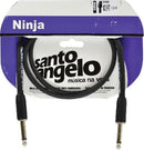 Cabo De Guitarra Ninja Cable 0,20 Mm P10/p10 03ft 91 Cm Preto