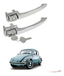Par Maçaneta Externa Cromada C/ Chave Fusca 59 A 77 2 Portas - UN / 2