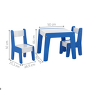 Mesa Infantil Com 2 Cadeiras Branco Azul