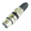 Conector Canon Fêmea Csr Q-33bk Níquel Preto Pé Borracha - PC / 5
