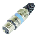 CONECTOR CANON FÊMEA CSR Q-33BL NÍQUEL AZUL PÉ BORRACHA - PC / 5