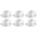 Xícara Para Chá De Porcelana Wembley Branca 150ml - Conjunto Com 12 Peças