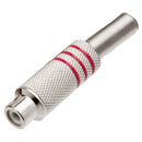 Conector Rca Femea Níquel Vermelho Storm 10 Unidades