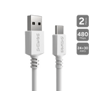 Cabo Para Celular Tablet Carregamento Usb A 2.0 M P/ Usb Tipo-c - Branco - 2 Mts - Puacb-02