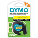 Fita Para Rotulador Eletrônico 12mm X 4m Poliéster Preto/amarelo