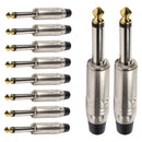Conector P10 Macho Linha Mono Metal Ponta Gold Storm 10 Unidades